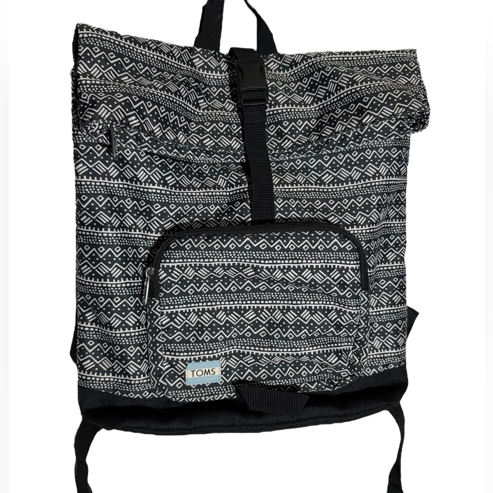 Toms backpack roll top zipper bag